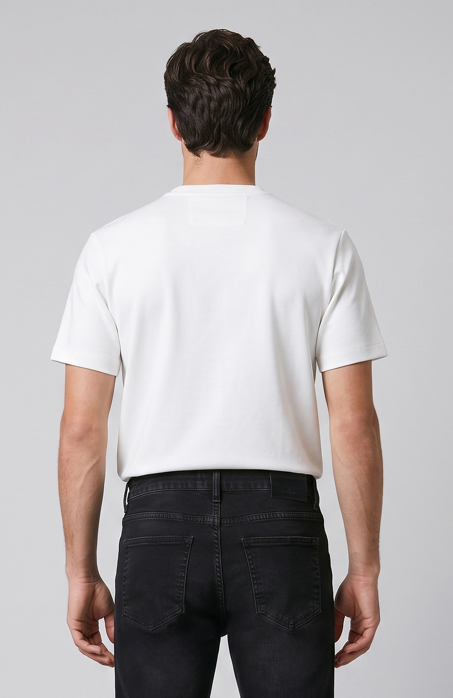 Black Slim Fit Knitted Denim Trousers