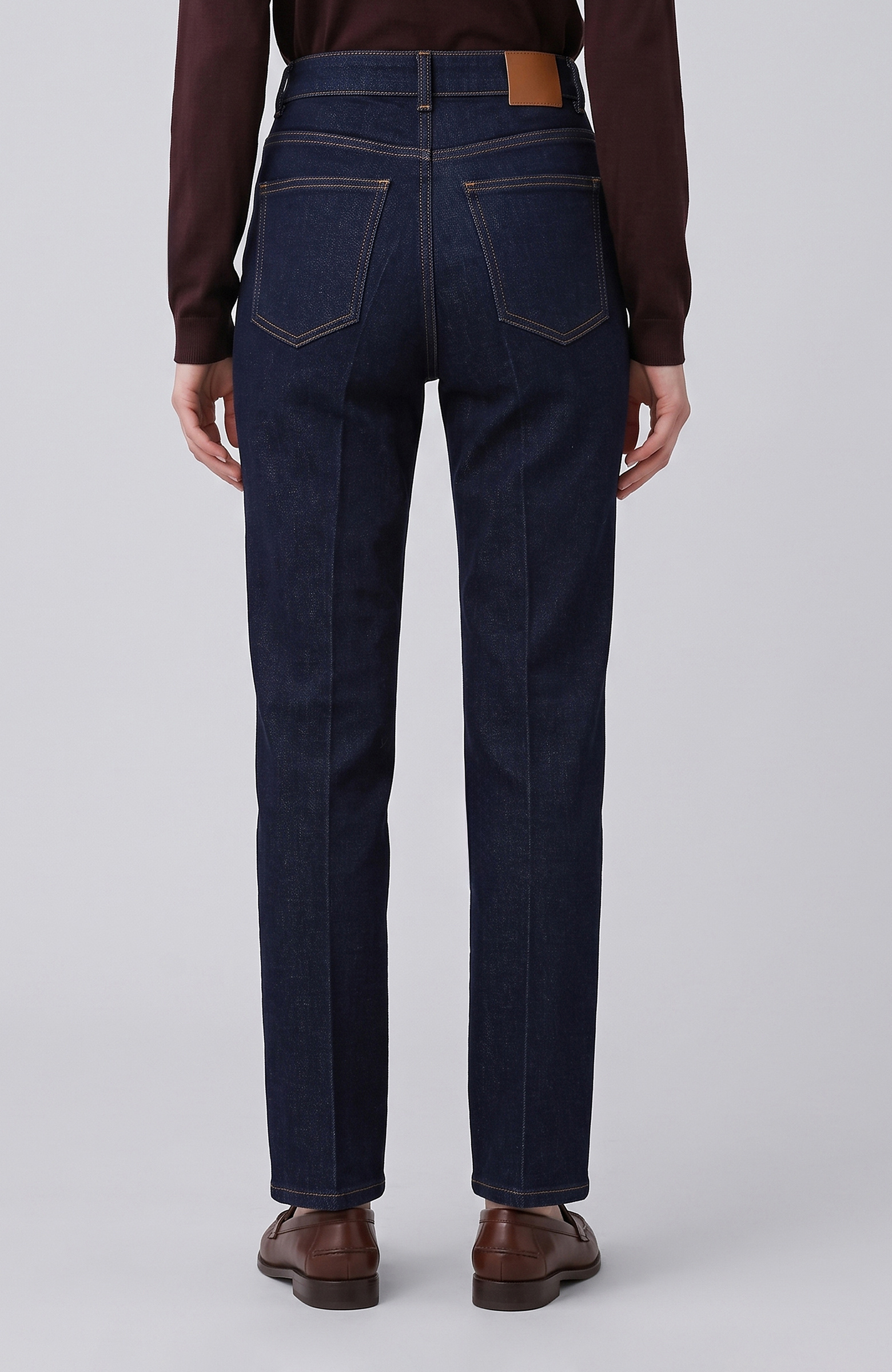 Koyu Mavi Straight Basic Denim Pantolon