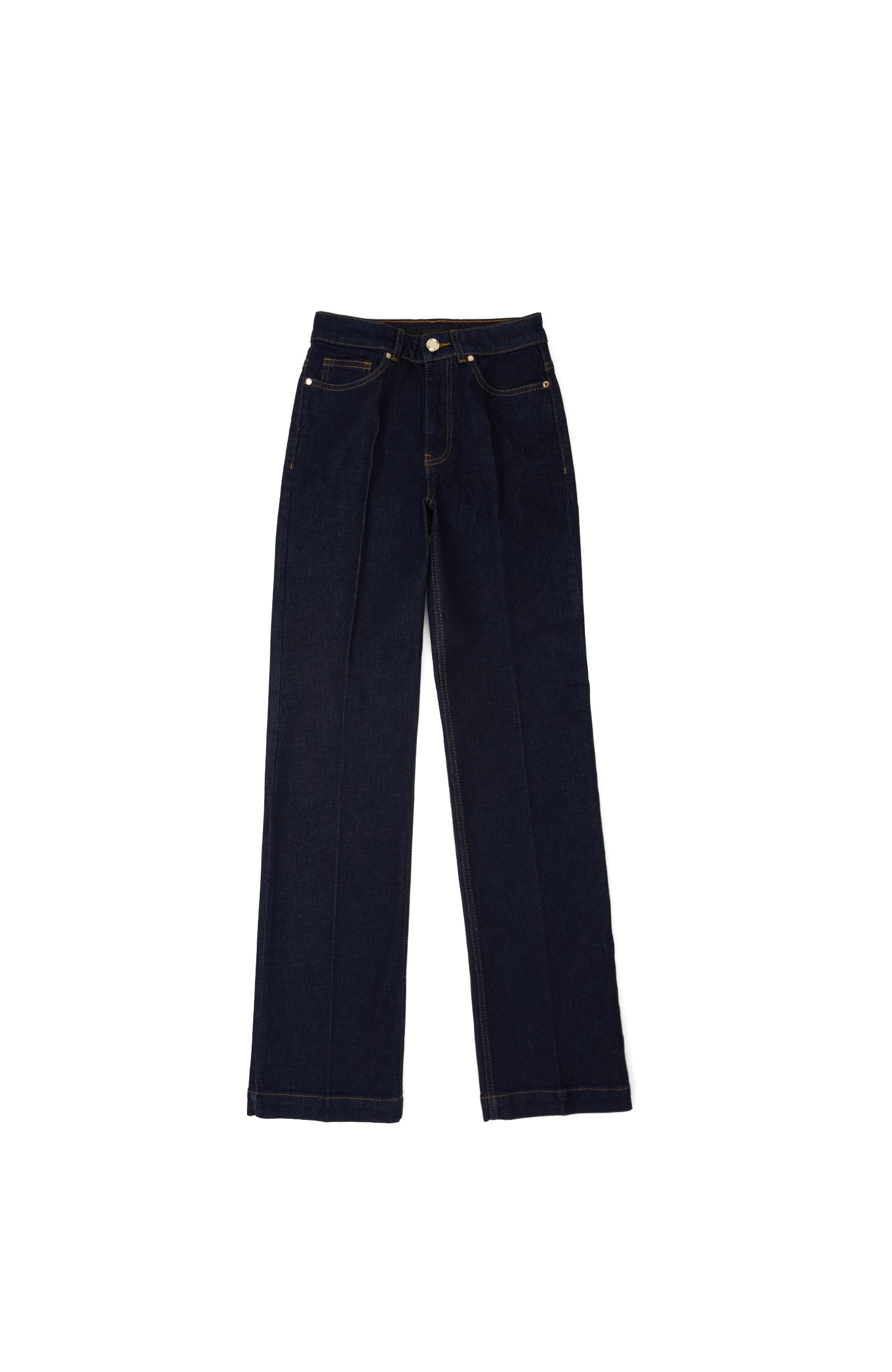 Koyu Mavi Straight Basic Denim Pantolon