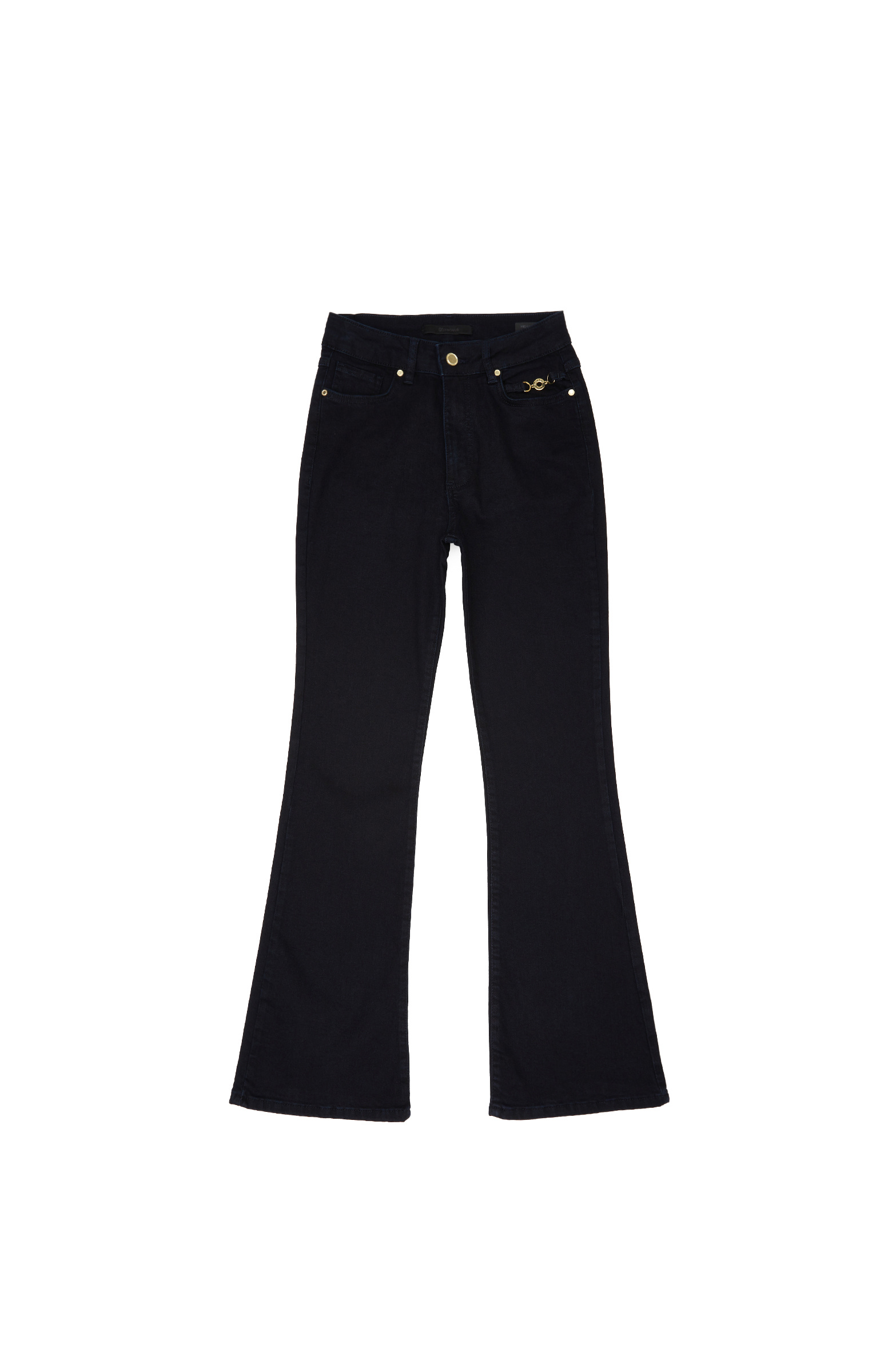 Koyu Lacivert Flare Paça Denim Pantolon