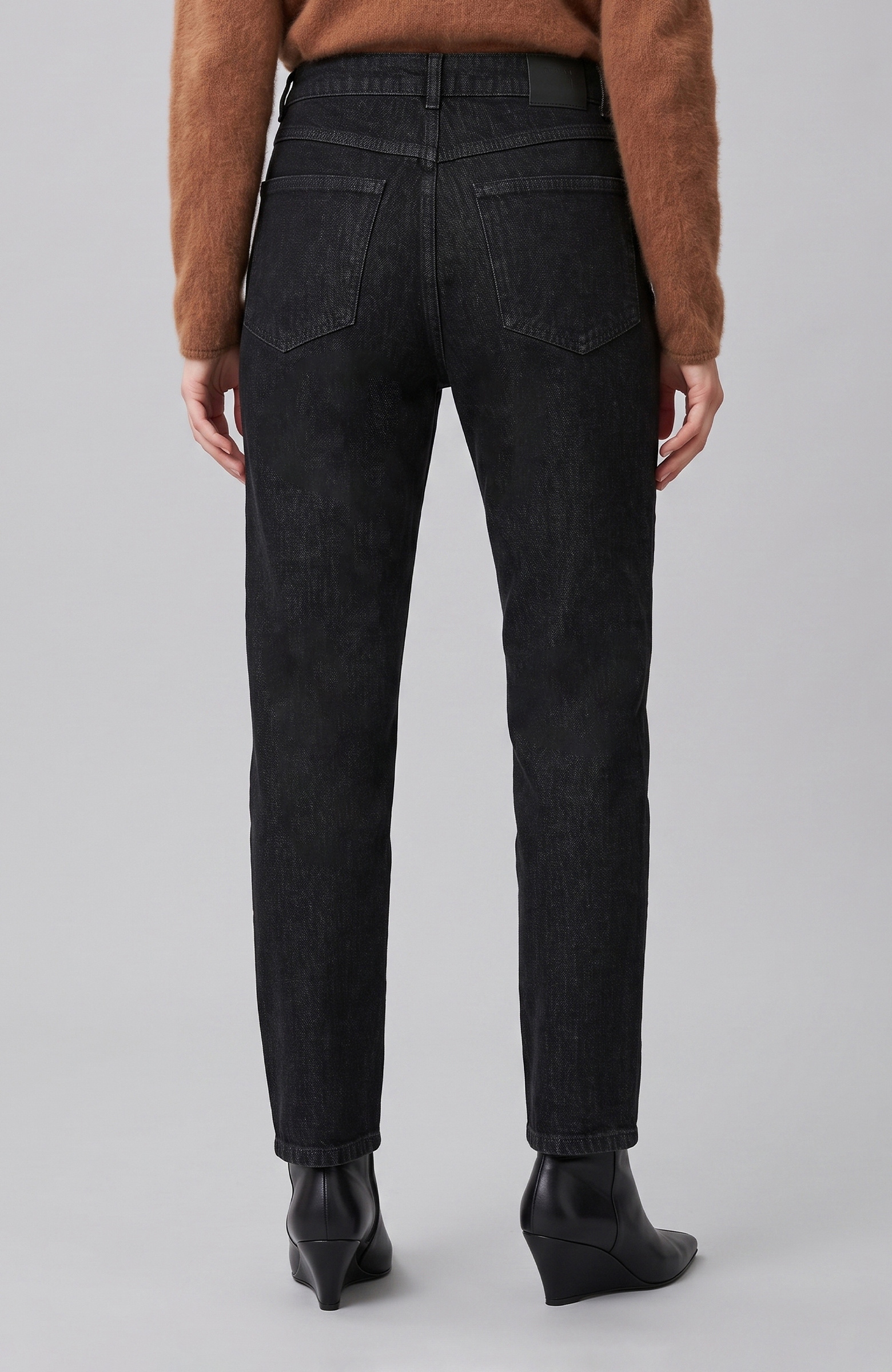 Siyah Mom Fit Denim Pantolon