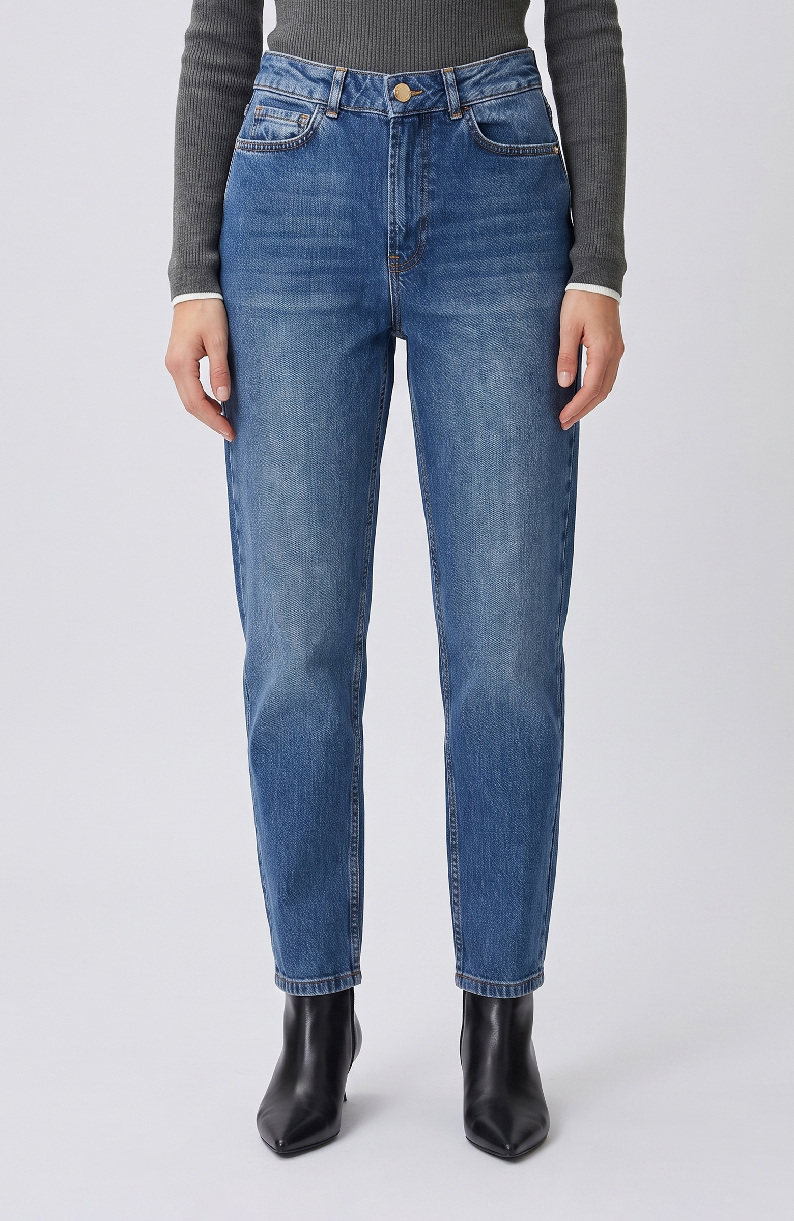 Indigo Mom Fit Denim Pantolon