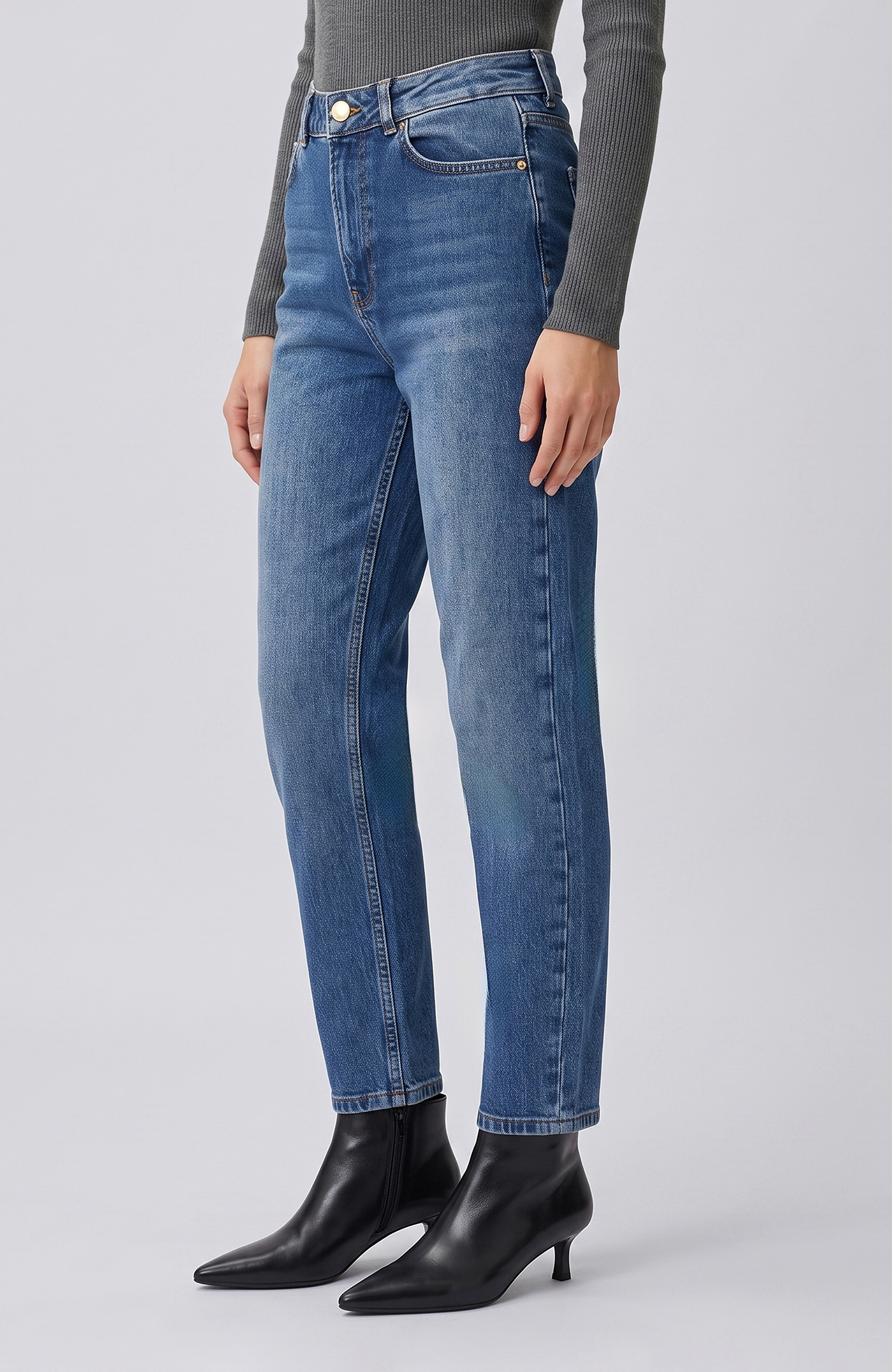 Indigo Mom Fit Denim Pantolon