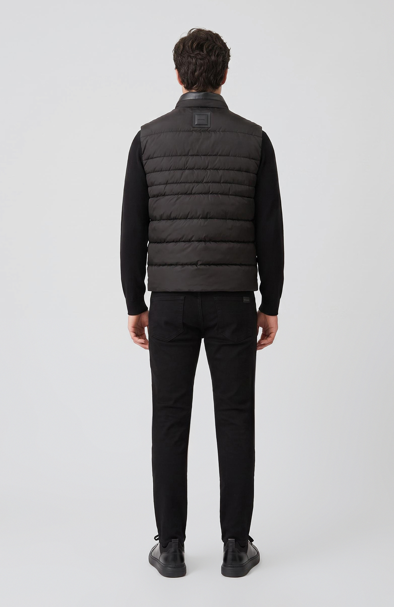 Siyah Dik Yaka Puffer Casual Yelek