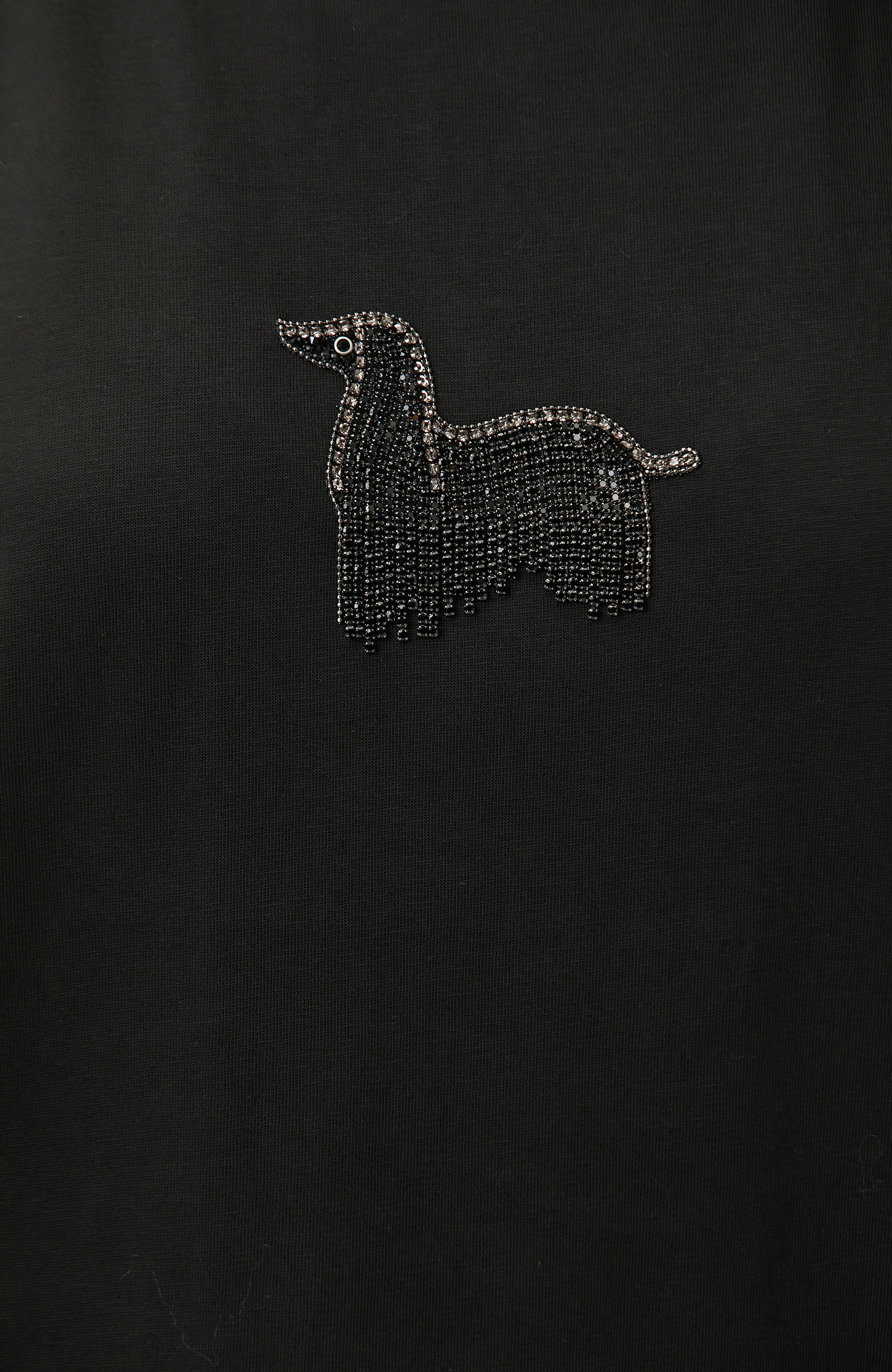 Siyah Aplike Aksesuarlı T-shirt