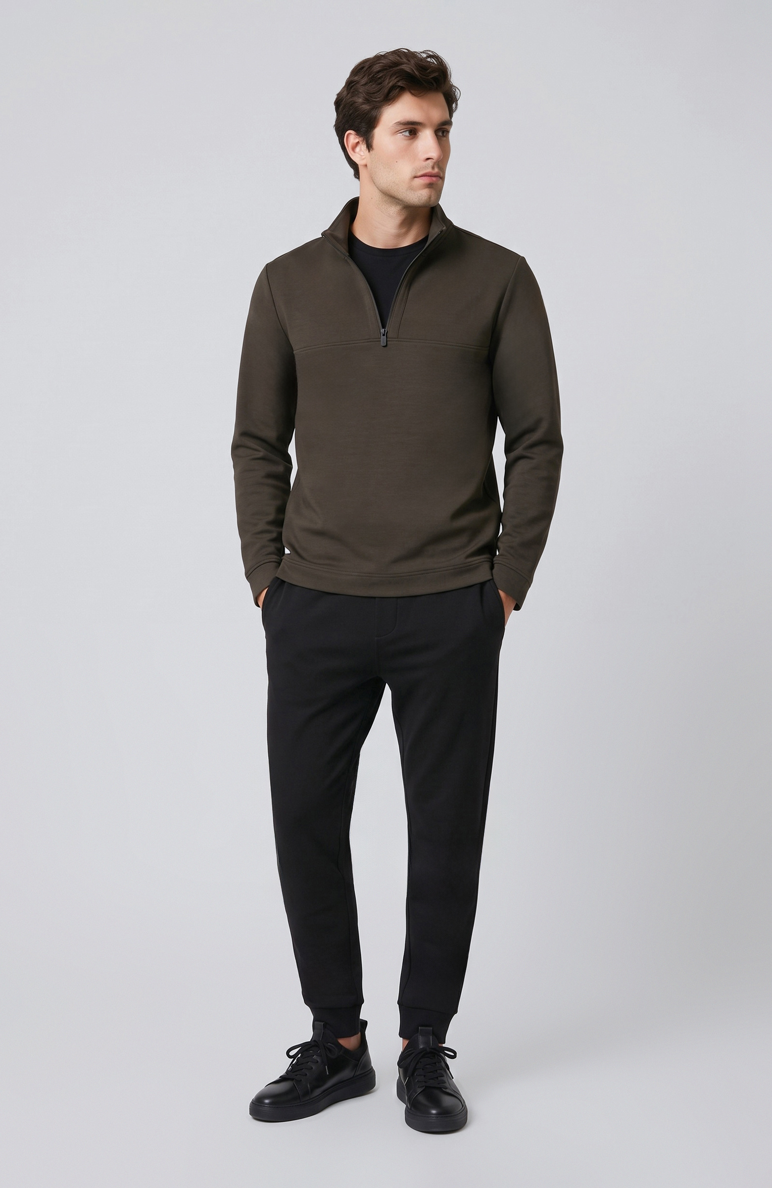 Haki Modal Karışımlı Sweatshirt