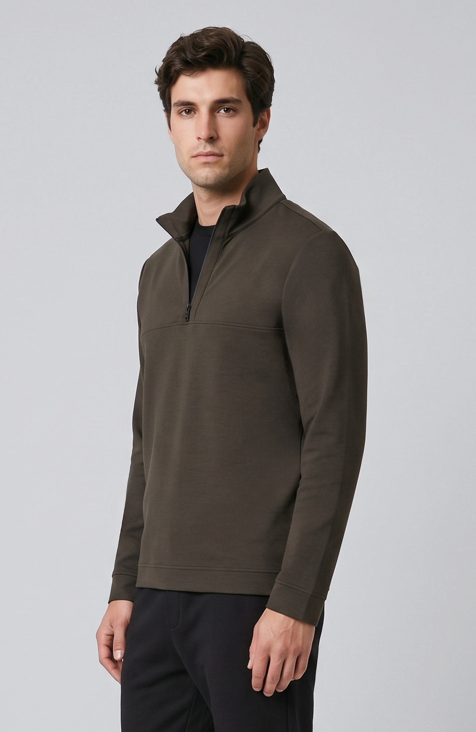 Haki Modal Karışımlı Sweatshirt