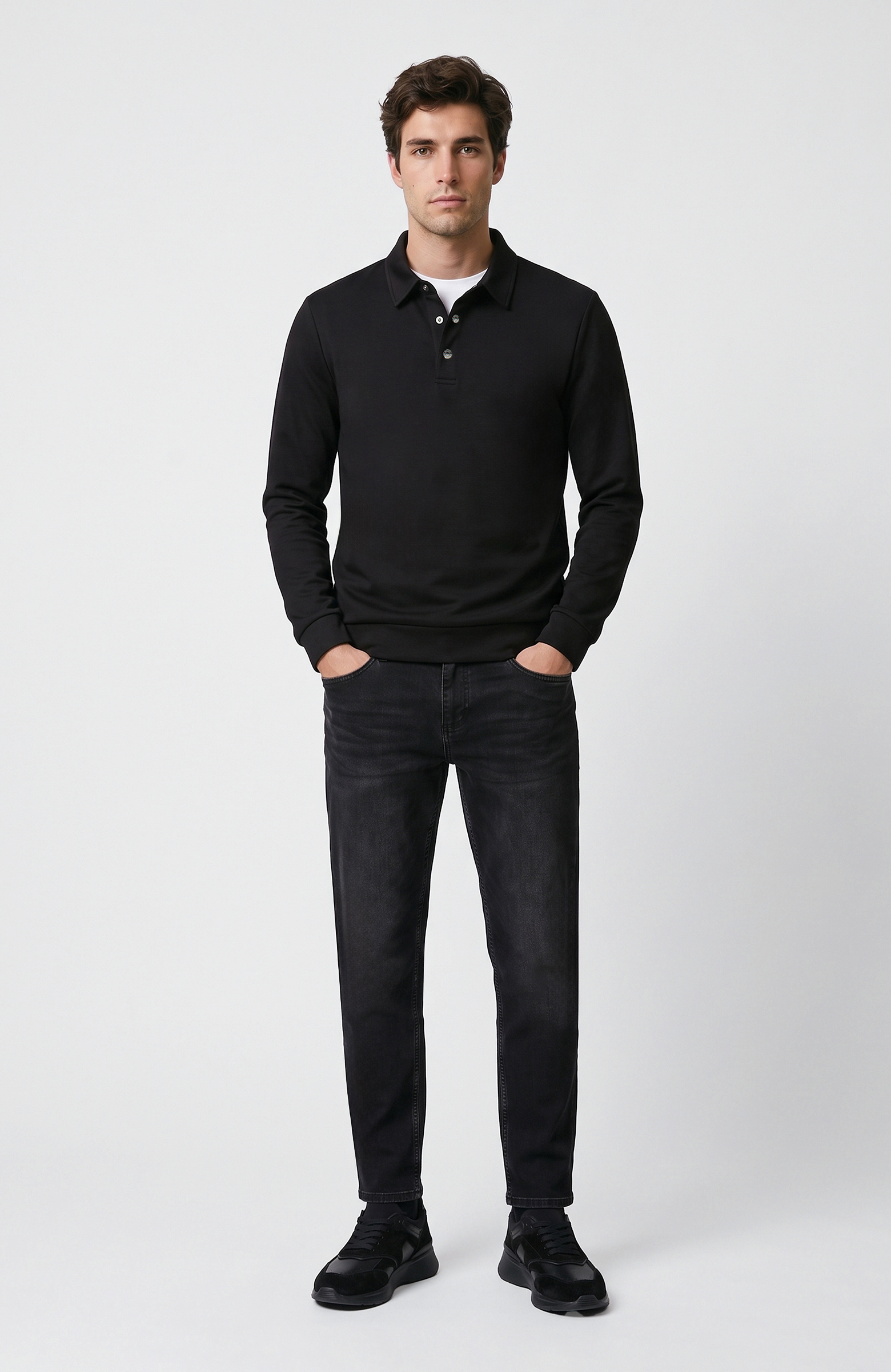Black Modal Blend Scuba Sweatshirt